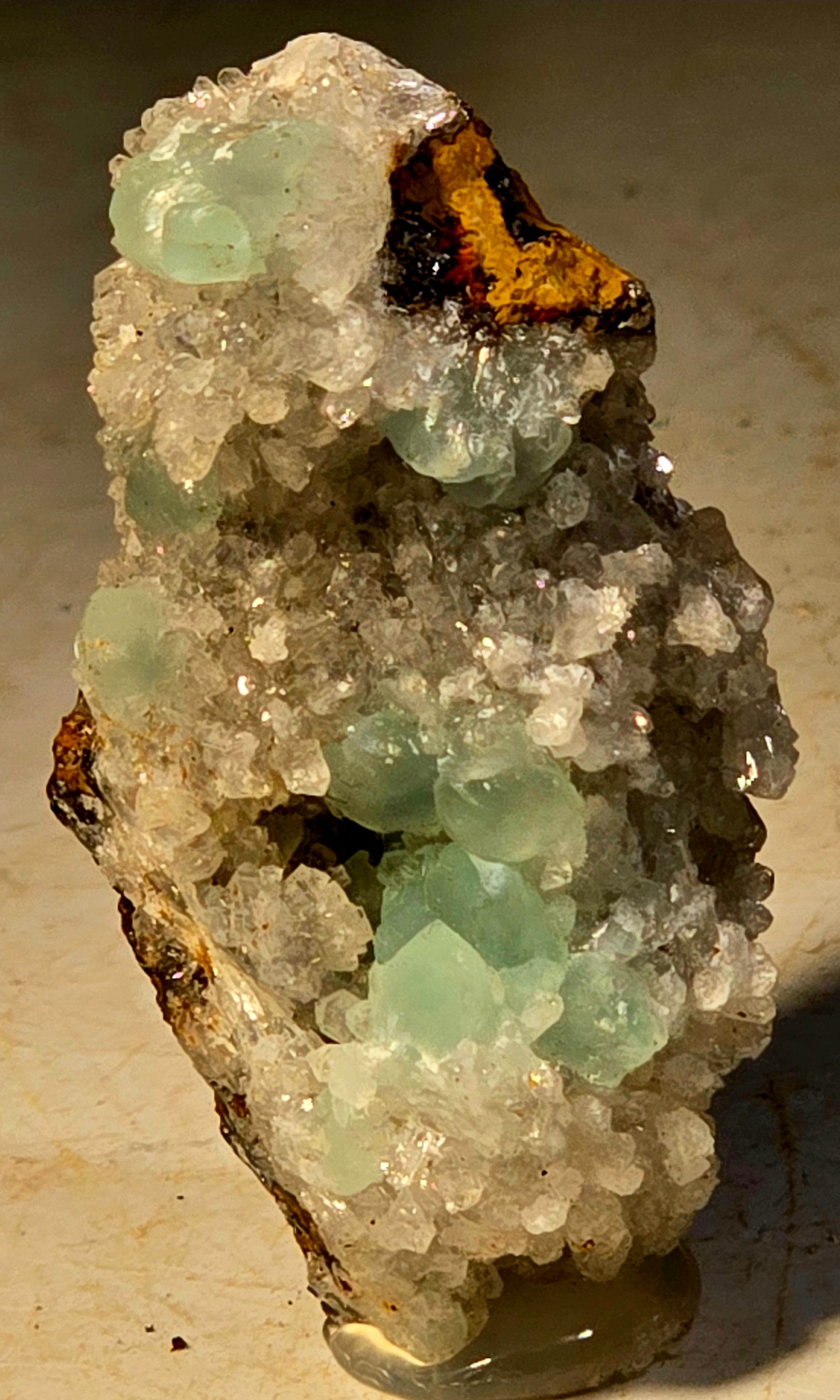 SMITHSONITE on HEMIMORPHITE (miniature)