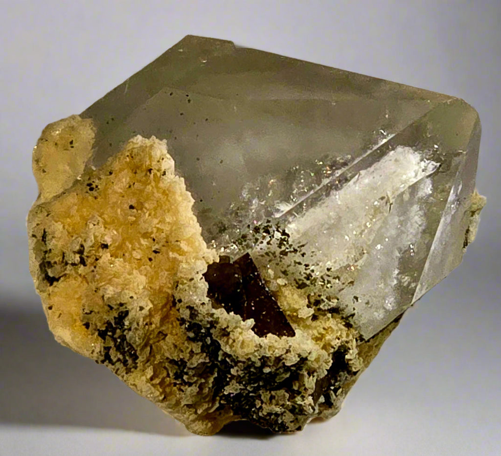 SCHEELITE on QUARTZ (miniature)