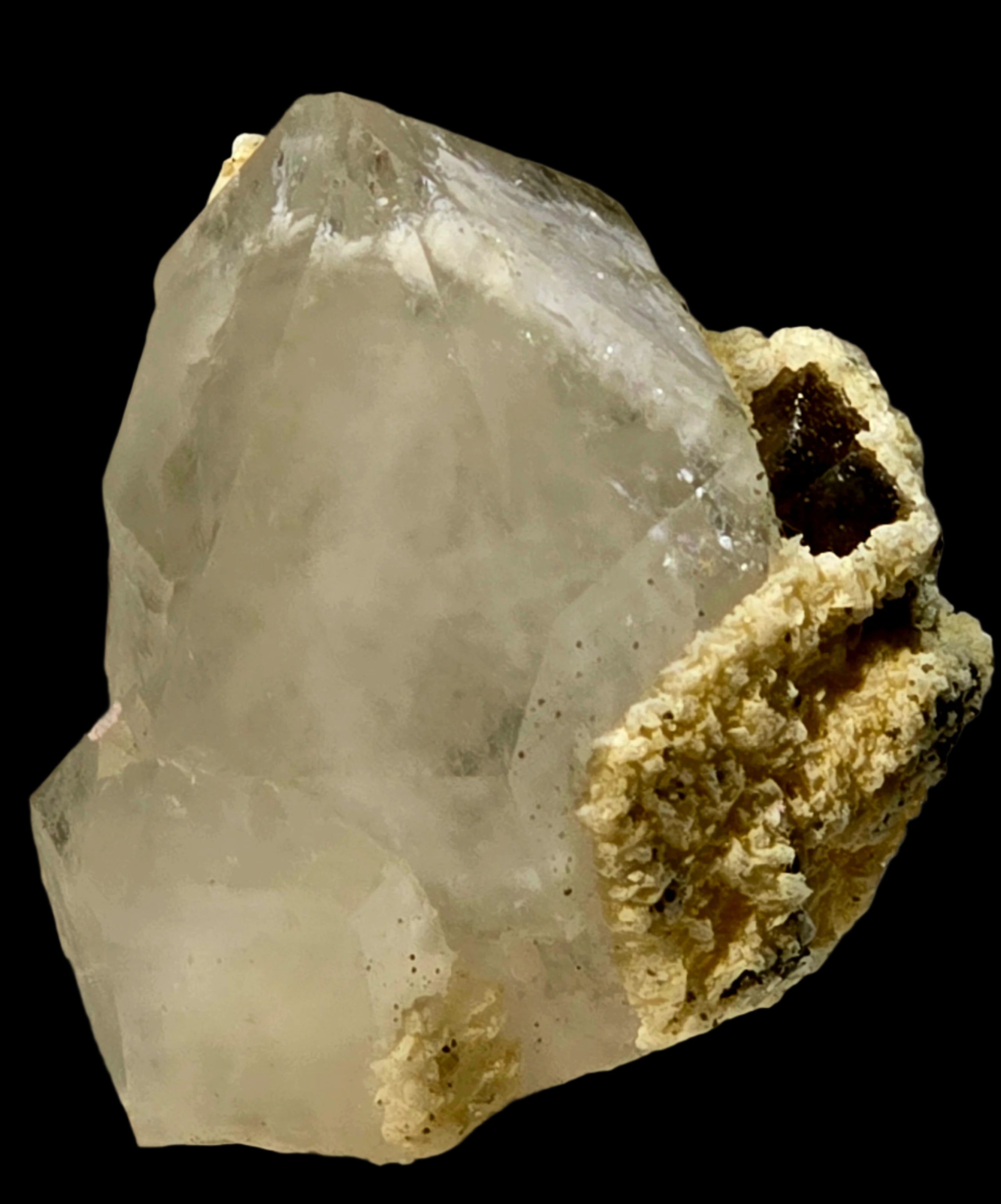 SCHEELITE on QUARTZ (miniature)