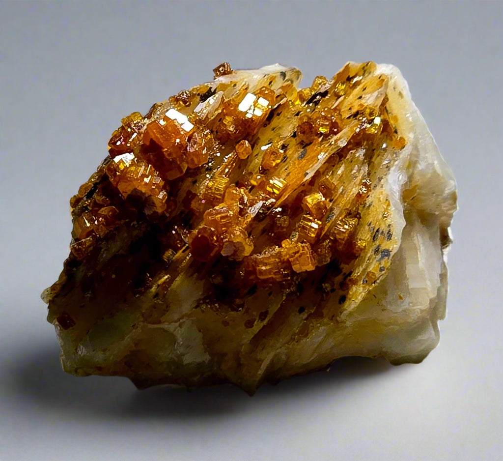 VANADINITE on BARYTE (miniature)