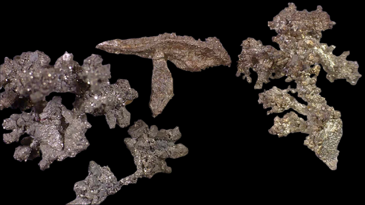 SILVER (micromounts, 4 crystals 4-5 mm)