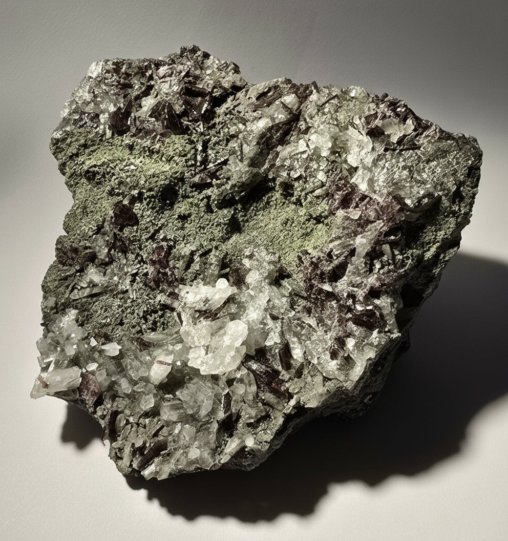 AXINITE (-Fe) - FERROAXINITE , ACTINOLITE, QUARTZ