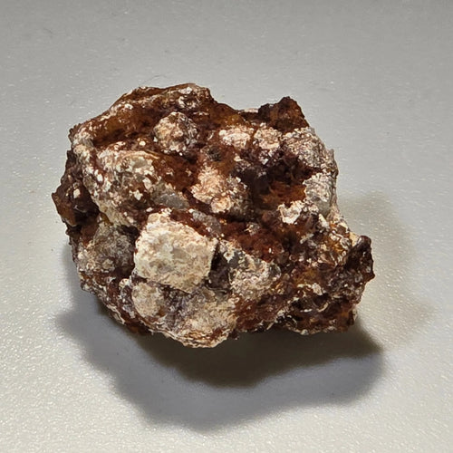 Quartz crystal cluster on matrix, earthy brown and white mineral specimen for collectors