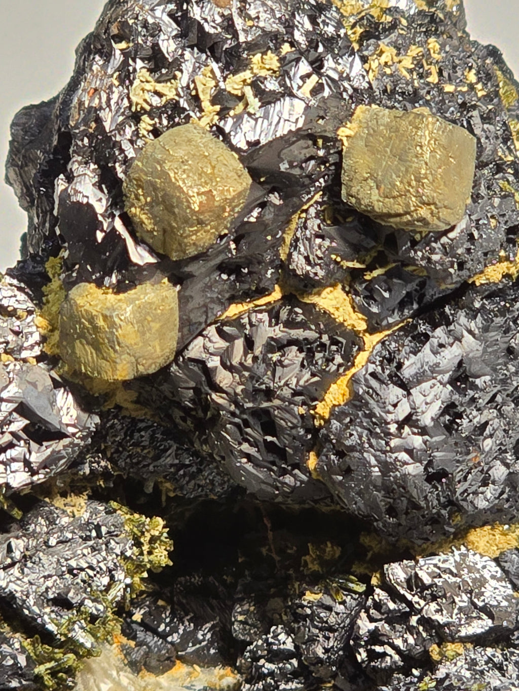 MAGNETITE, ACTINOLITE AND PYRITE, A RARE COMBO FROM THE KARA MINE, TASMANIA