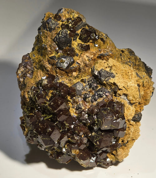 Andradite Garnet crystals on matrix, classic mineral specimen for collectors
