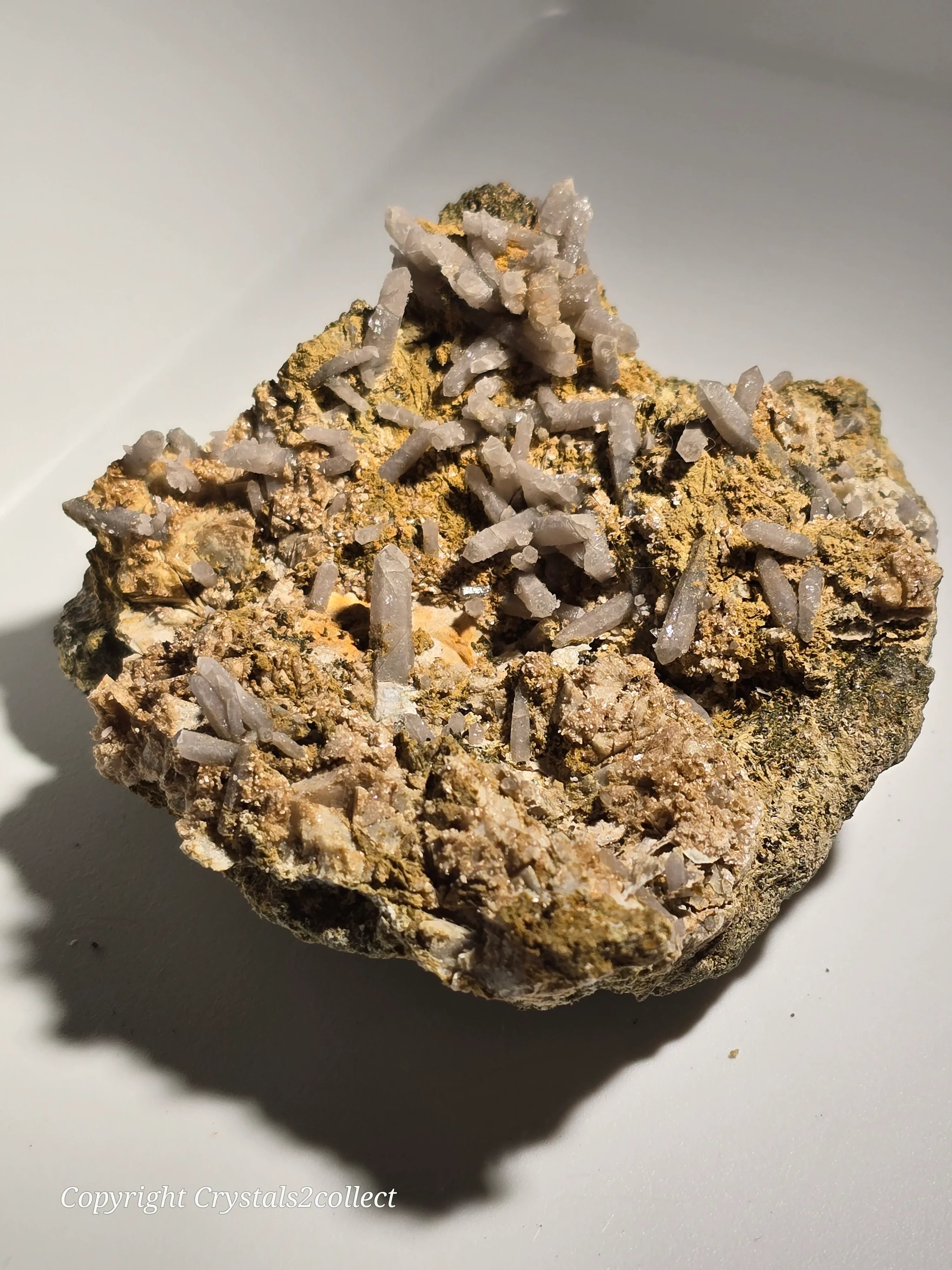 Calcite crystals on matrix from classic locality, mineral specimen for collectors