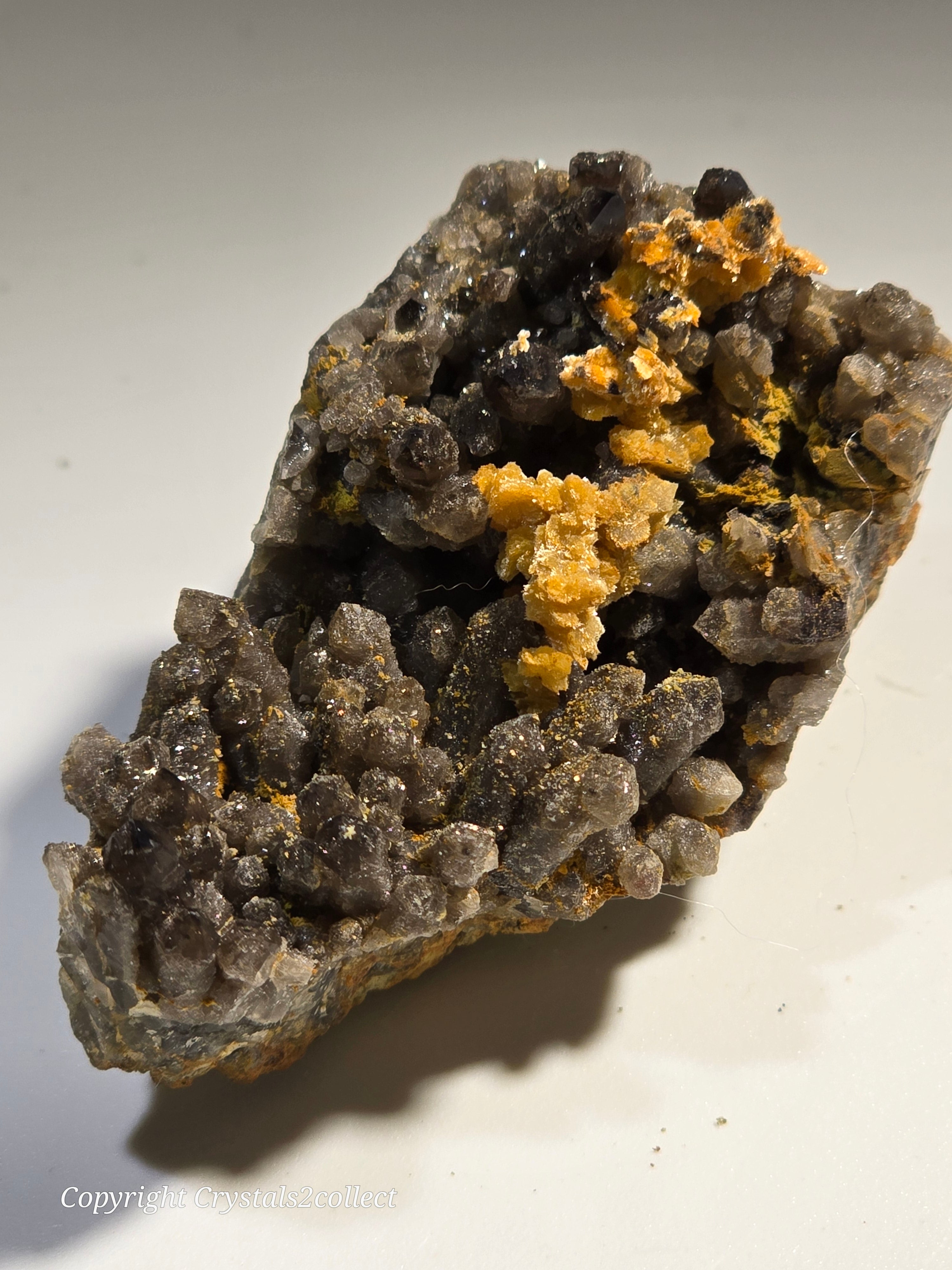 STOLZITE ON QUARTZ (small cabinet), KARA MINE, HAMPSHIRE, TASMANIA (ONLY SPECIMEN KNOWN)