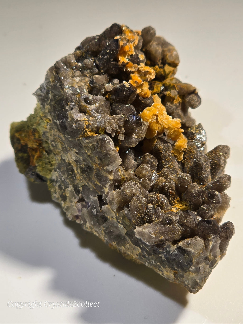 STOLZITE ON QUARTZ (small cabinet), KARA MINE, HAMPSHIRE, TASMANIA (ONLY SPECIMEN KNOWN)