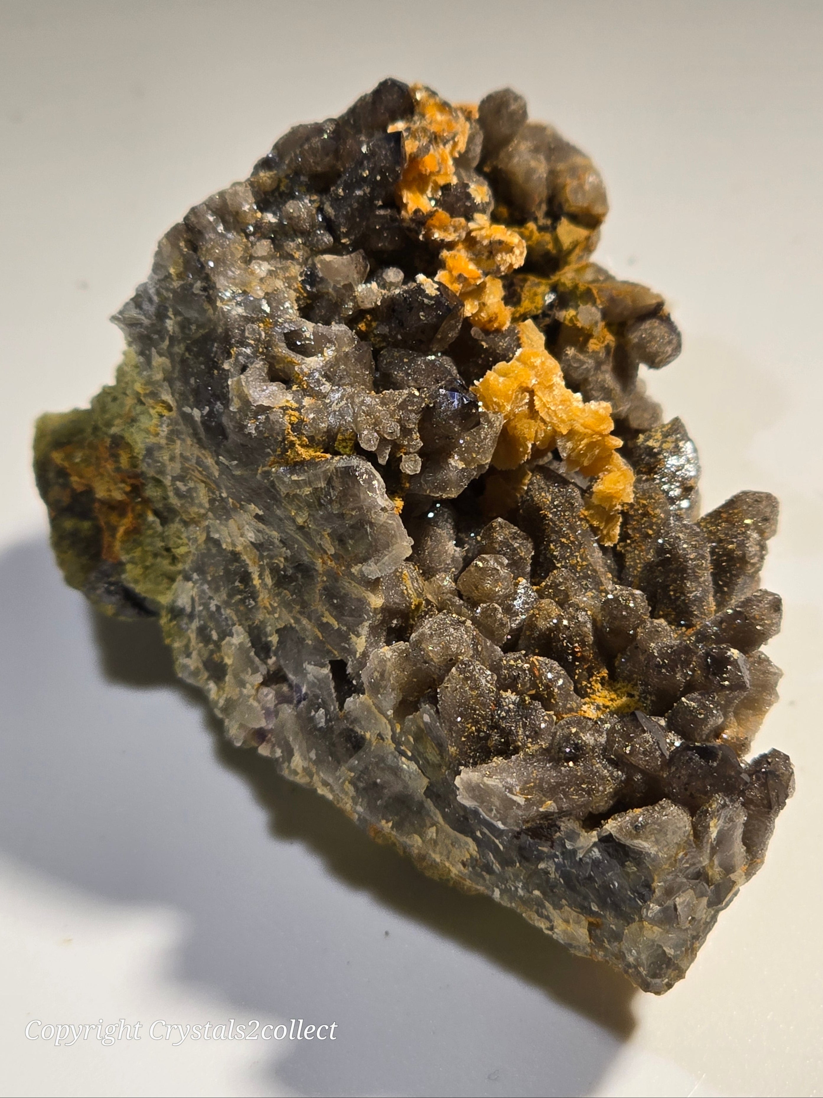 STOLZITE ON QUARTZ (small cabinet), KARA MINE, HAMPSHIRE, TASMANIA (ONLY SPECIMEN KNOWN)