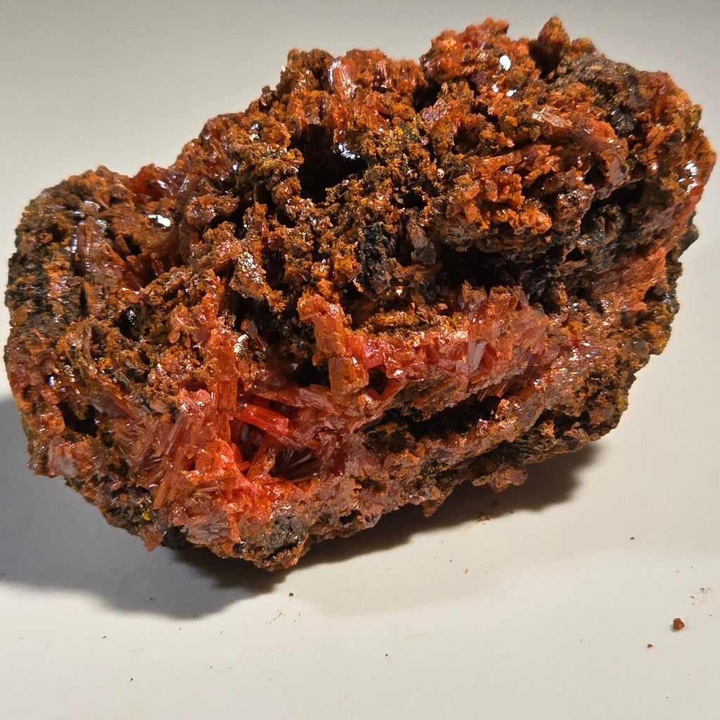 CROCOITE (miniature),  RED LEAD MINE, TASMANIA