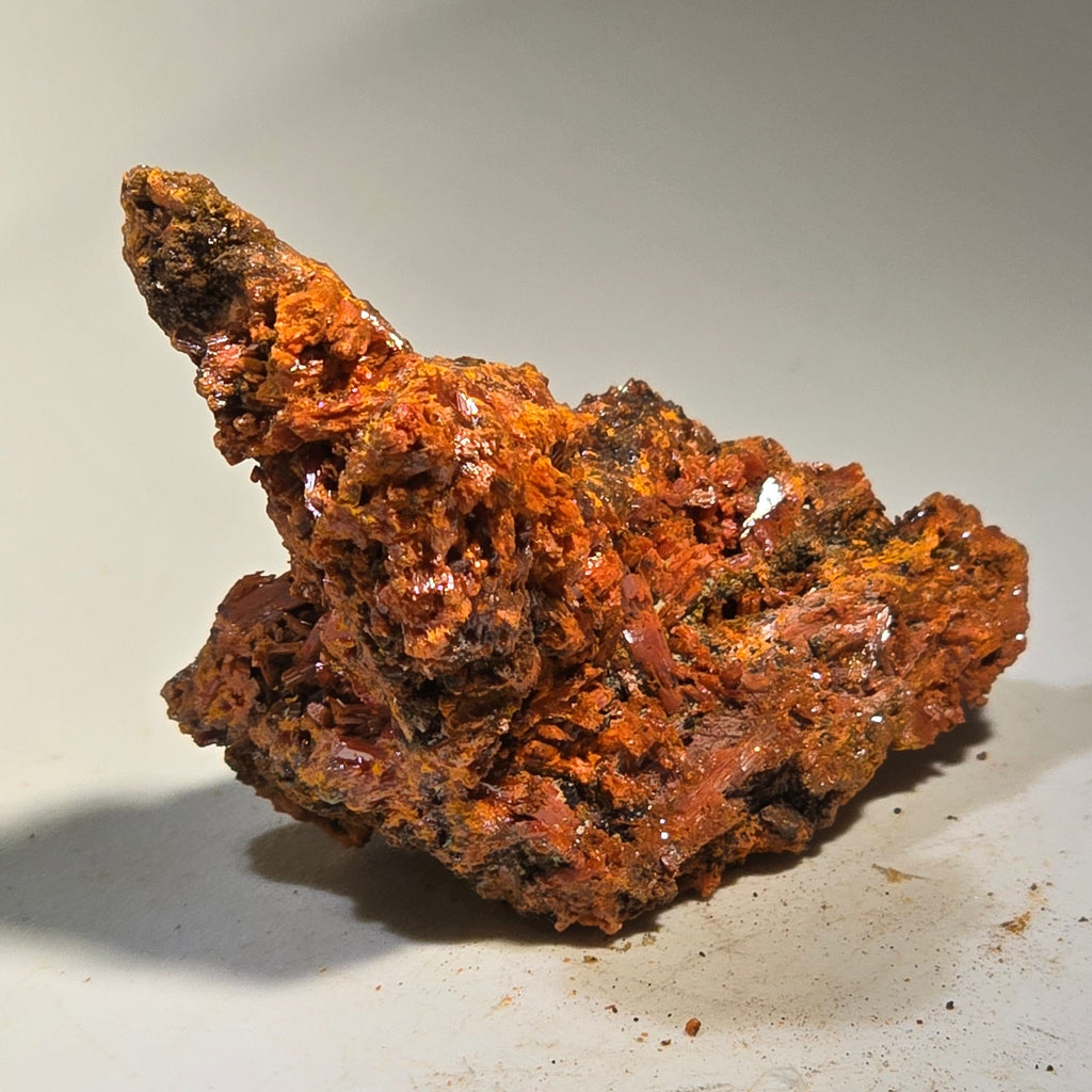 CROCOITE (MINIATURE),  RED LEAD MINE, TASMANIA