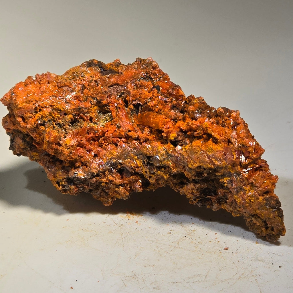 CROCOITE (MINIATURE),  RED LEAD MINE, TASMANIA