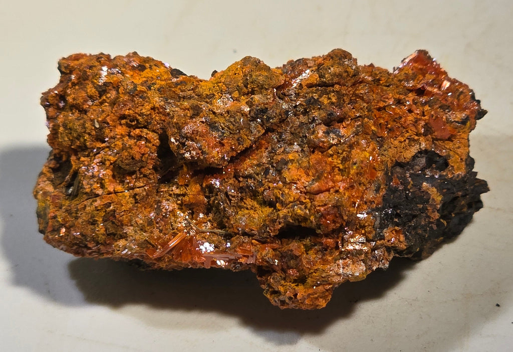 CROCOITE (MINIATURE), RED LEAD MINE, TASMANIA