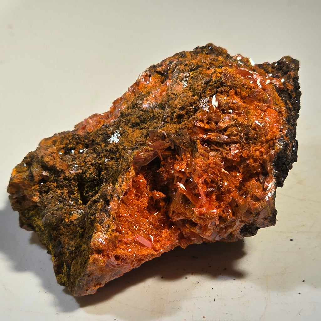 CROCOITE (MINIATURE), RED LEAD MINE, TASMANIA