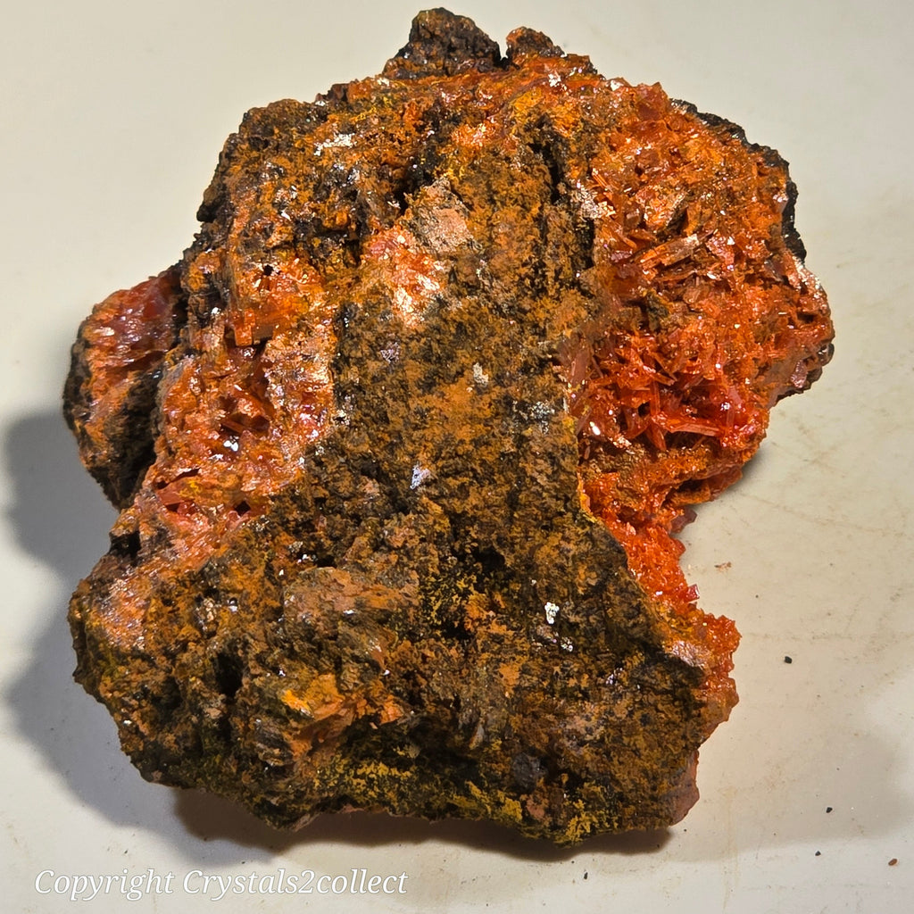 CROCOITE (MINIATURE), RED LEAD MINE, TASMANIA