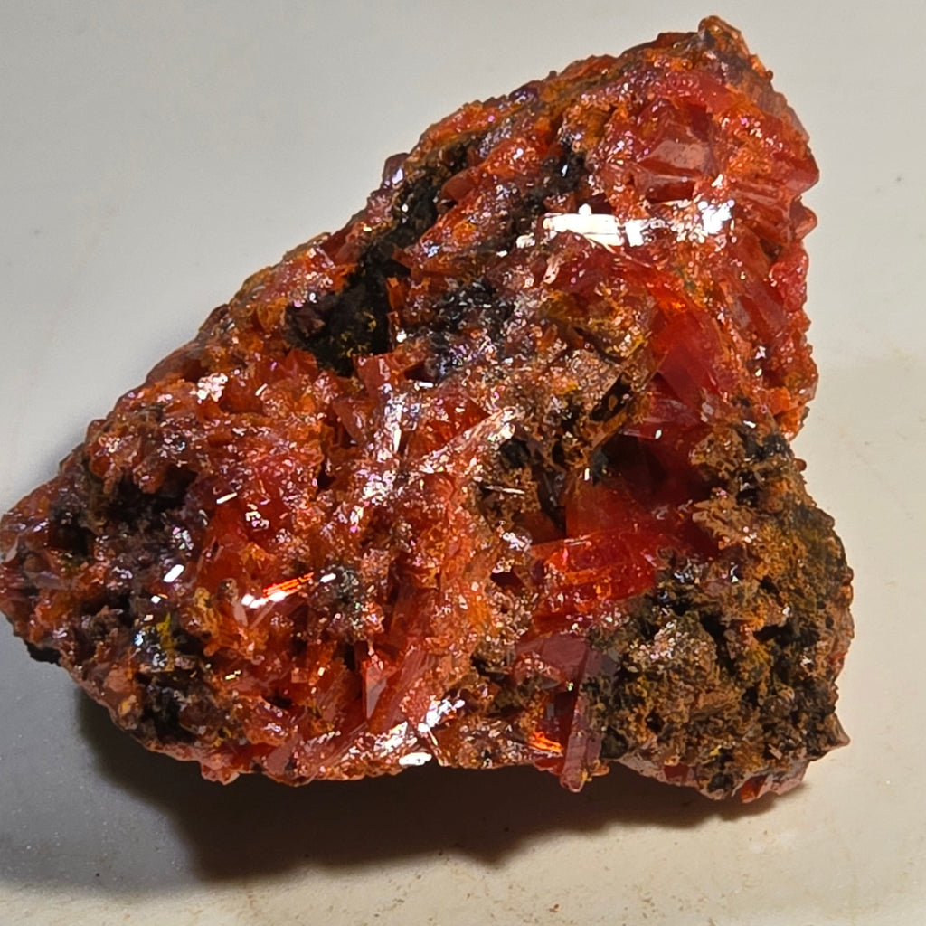 CROCOITE (MINIATURE),  RED LEAD MINE, TASMANIA