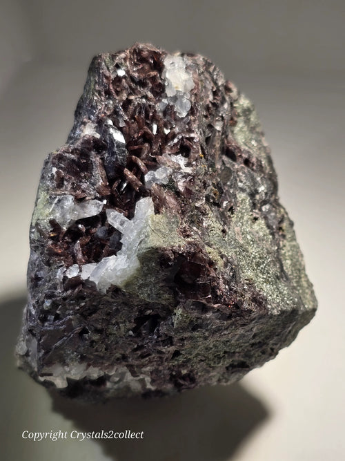 Copper crystals with quartz on matrix, classic mineral specimen