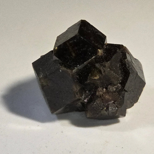 Fluorite crystal specimen with cubic formation, dark purple-black color, natural mineral specimen for collectors
