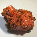 Crocoid mineral specimen with vibrant red crystals on dark matrix, geological collectible