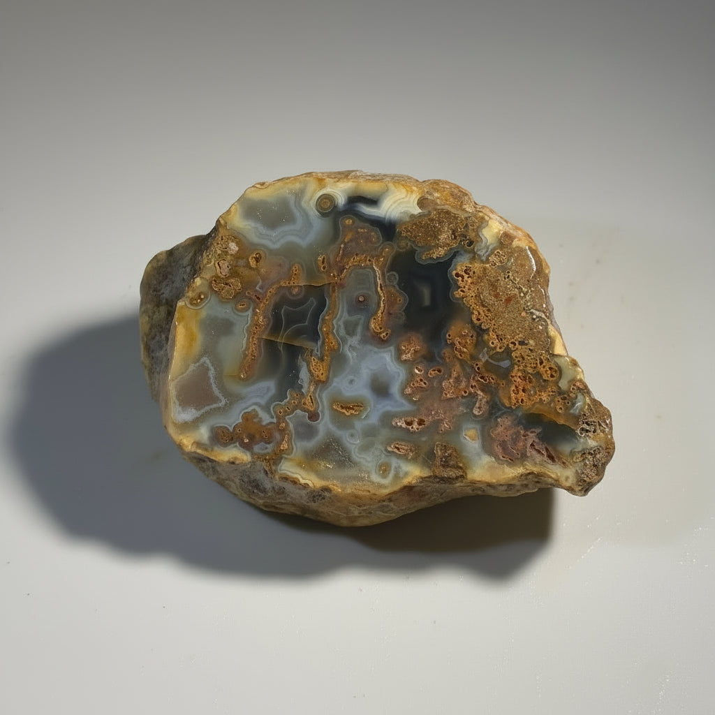 Agate d'Agate Creek, Australie (petite vitrine), Agate Creek, au sud de Forsayth, dans le nord du Queensland, Australie