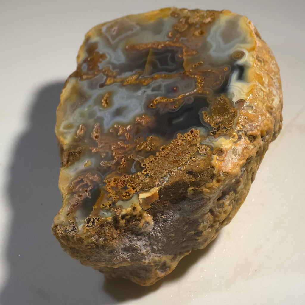 Agate d'Agate Creek, Australie (petite vitrine), Agate Creek, au sud de Forsayth, dans le nord du Queensland, Australie