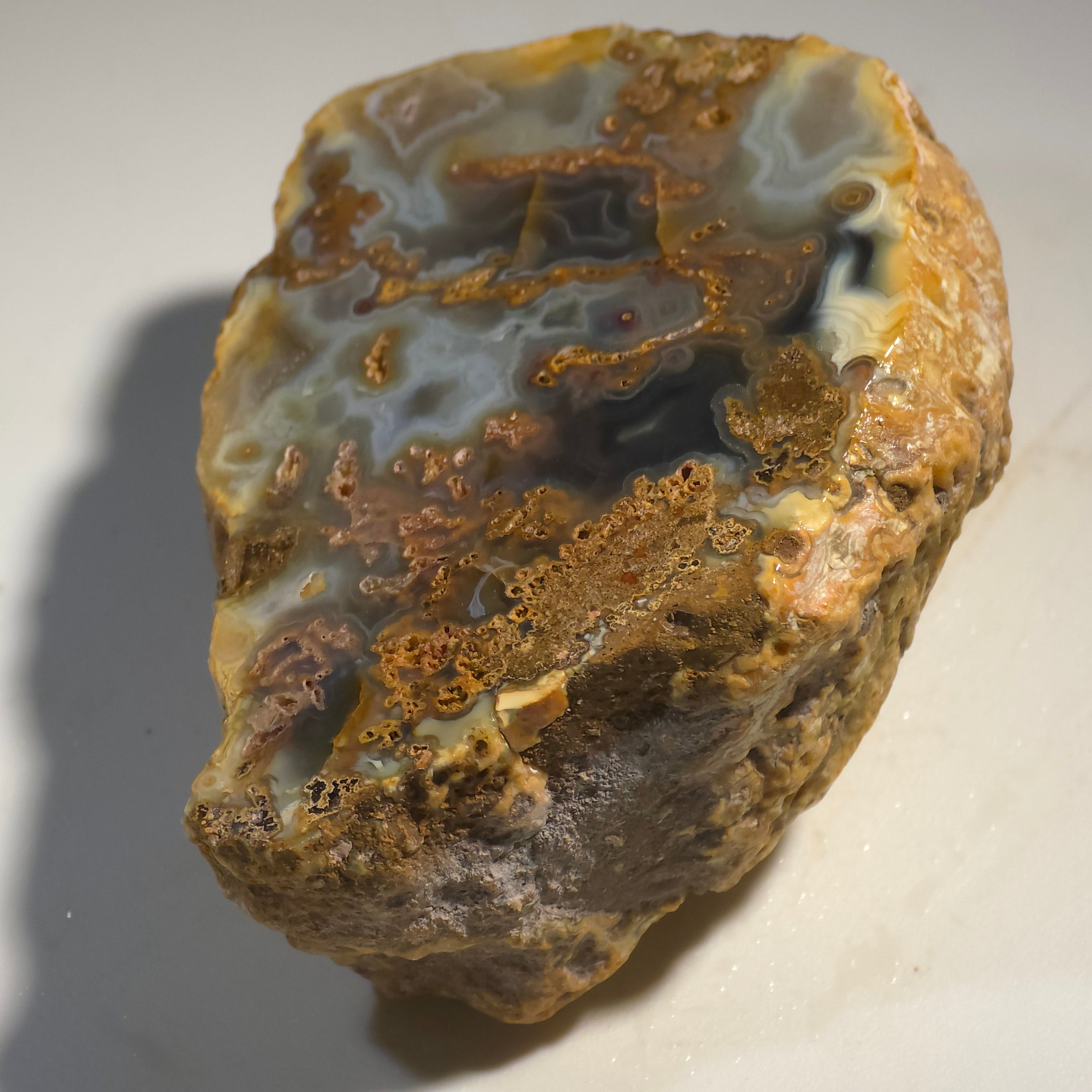 Agate d'Agate Creek, Australie (petite vitrine), Agate Creek, au sud de Forsayth, dans le nord du Queensland, Australie