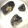 CASSITERITE CRYSTALS FOR COLLECTING OR CUTTING  (LOT OF 3 CRYSTALS), Kara Mine Tasmania