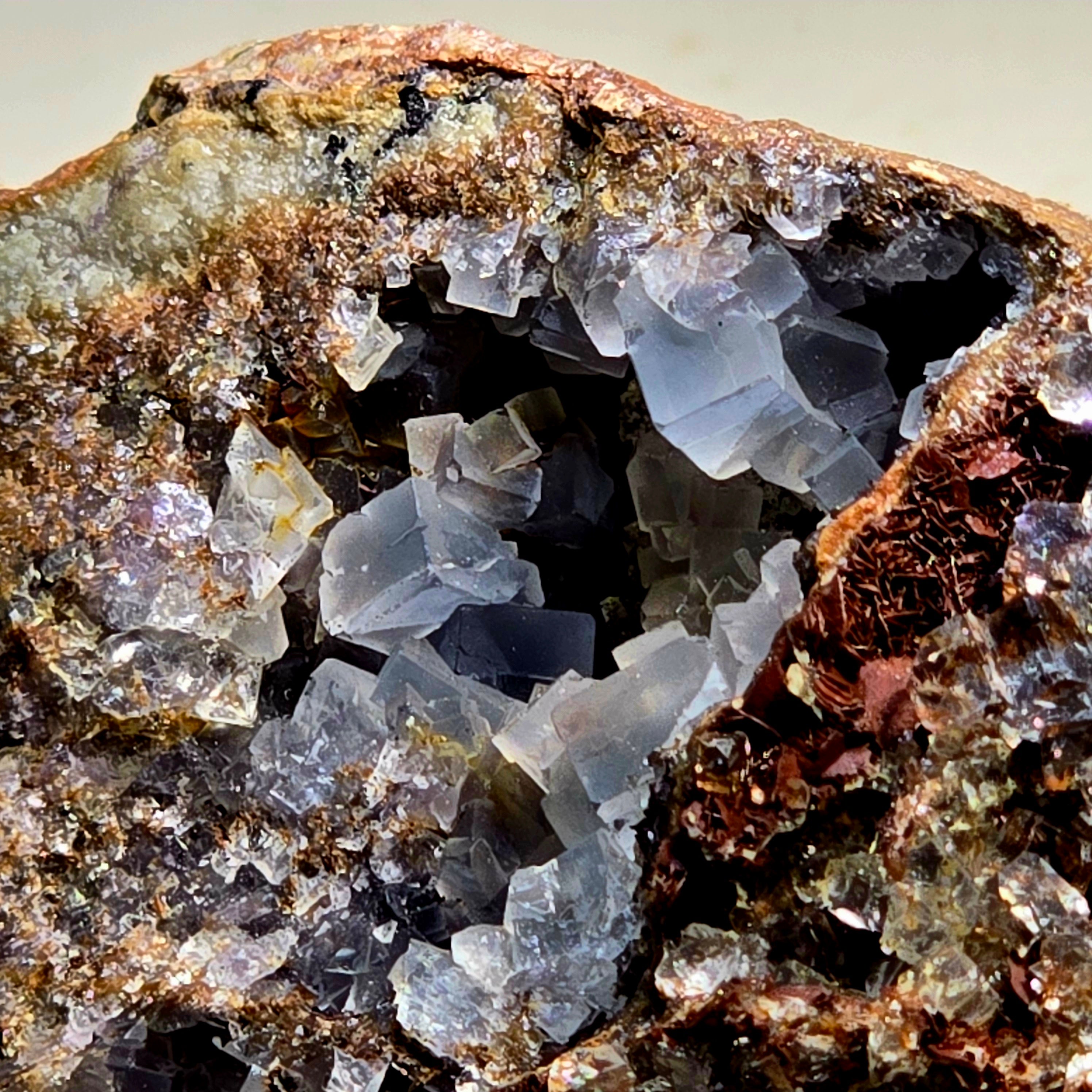 FLUORITE on SIDERITE and MAGNESITE (and with MAGNESITE INCLUSIONS), Mount Bischoff Tasmania