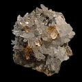 Clear quartz crystal cluster with citrine on matrix, mineral specimen for collectors