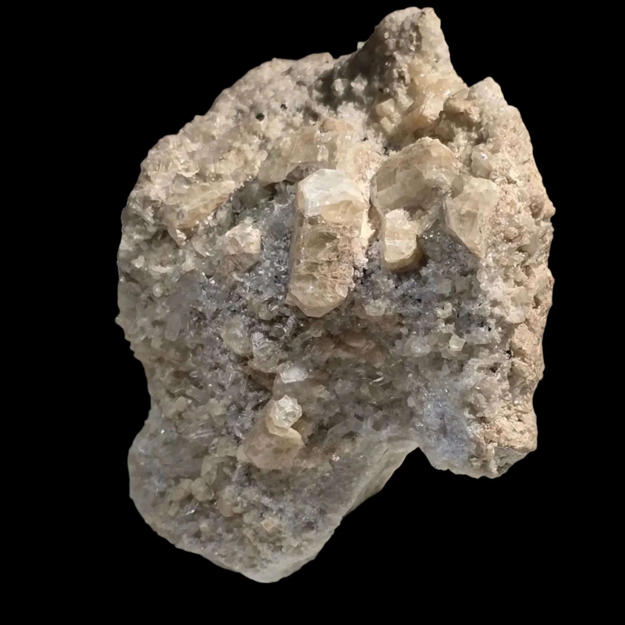 Quartz crystals on matrix, natural mineral specimen for collectors