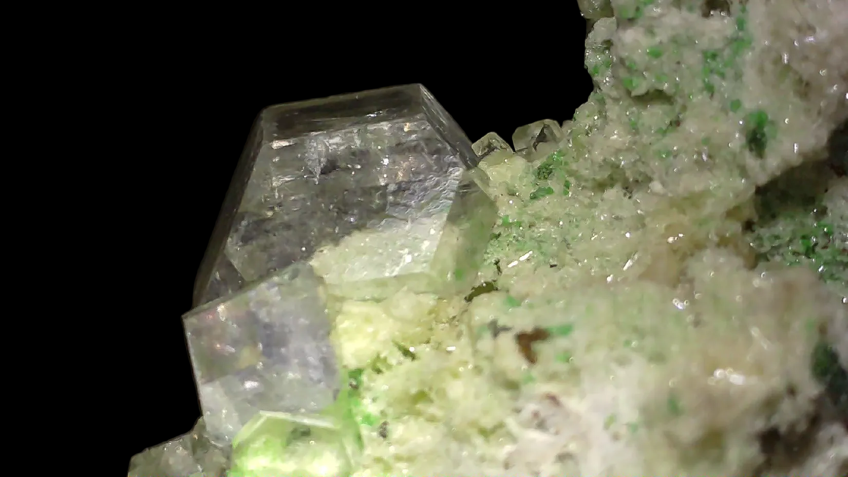 APOPHILLITE on BRUCITE, Avebury Mine Zeehan Dundas Tasmania (small cabinet)