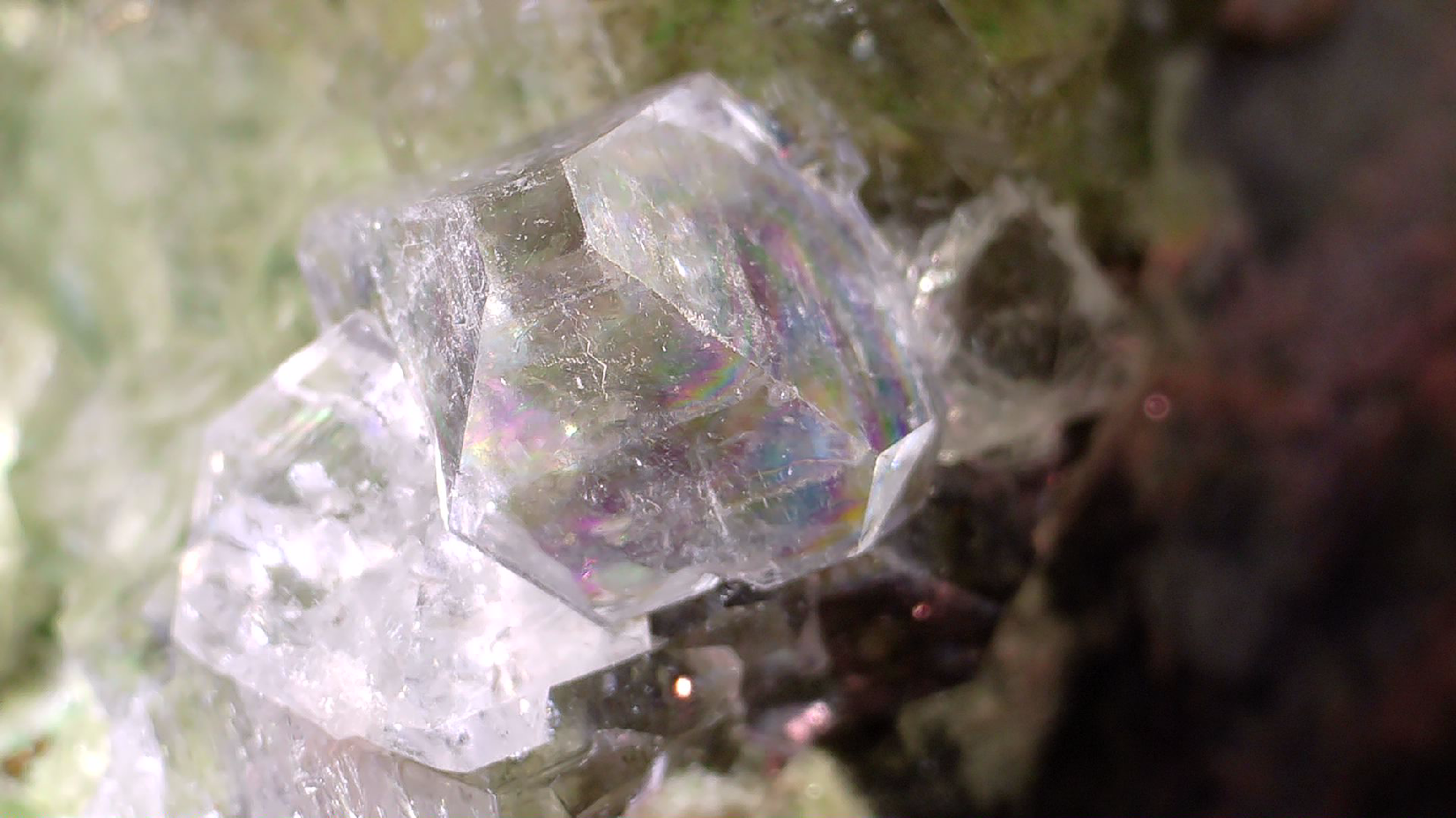 APOPHILLITE on BRUCITE, Avebury Mine Zeehan Dundas Tasmania (small cabinet)