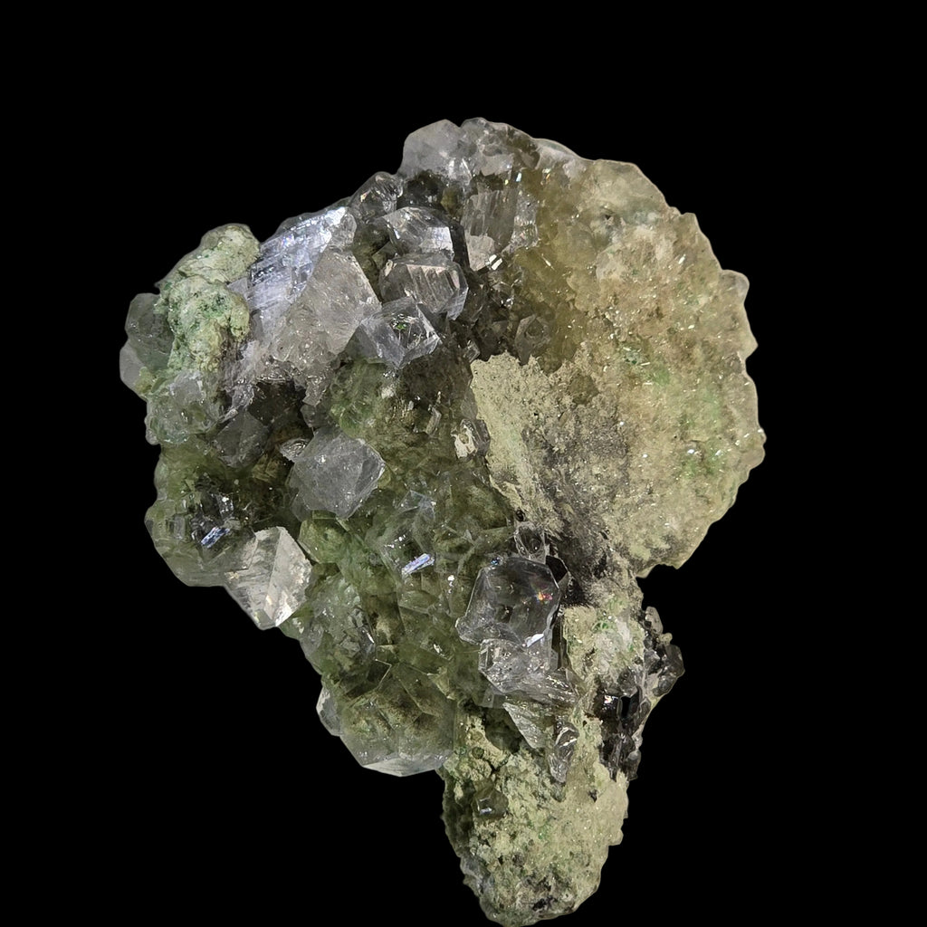 APOPHILLITE on BRUCITE, Avebury Mine Zeehan Dundas Tasmania (small cabinet)