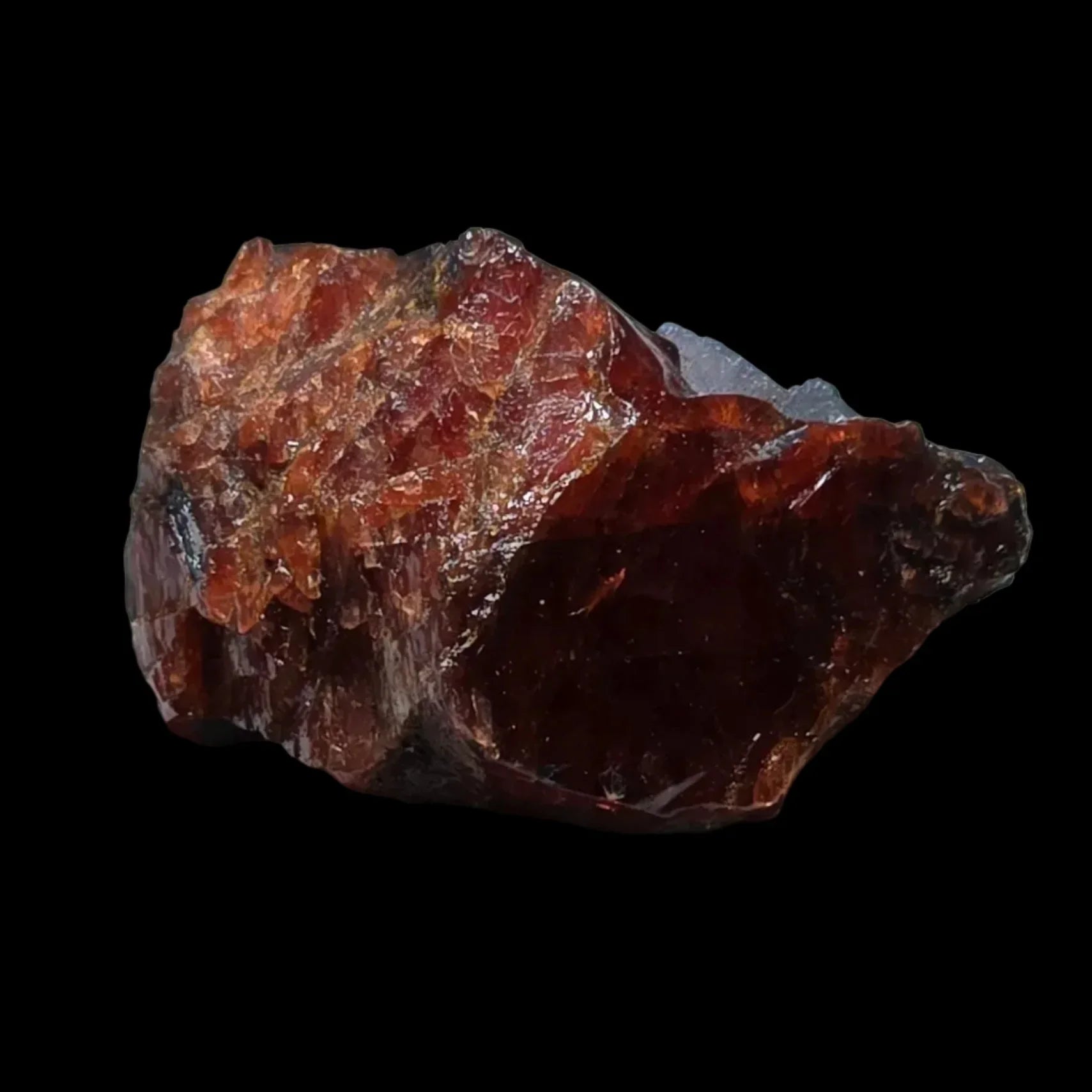 Red garnet crystal specimen with glassy luster, natural mineral formation for collectors