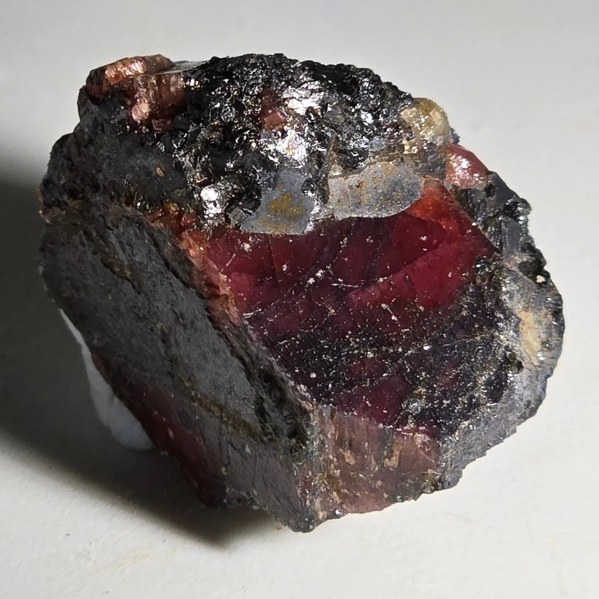 Pyrope Garnet with metallic inclusions, rough mineral specimen for collectors