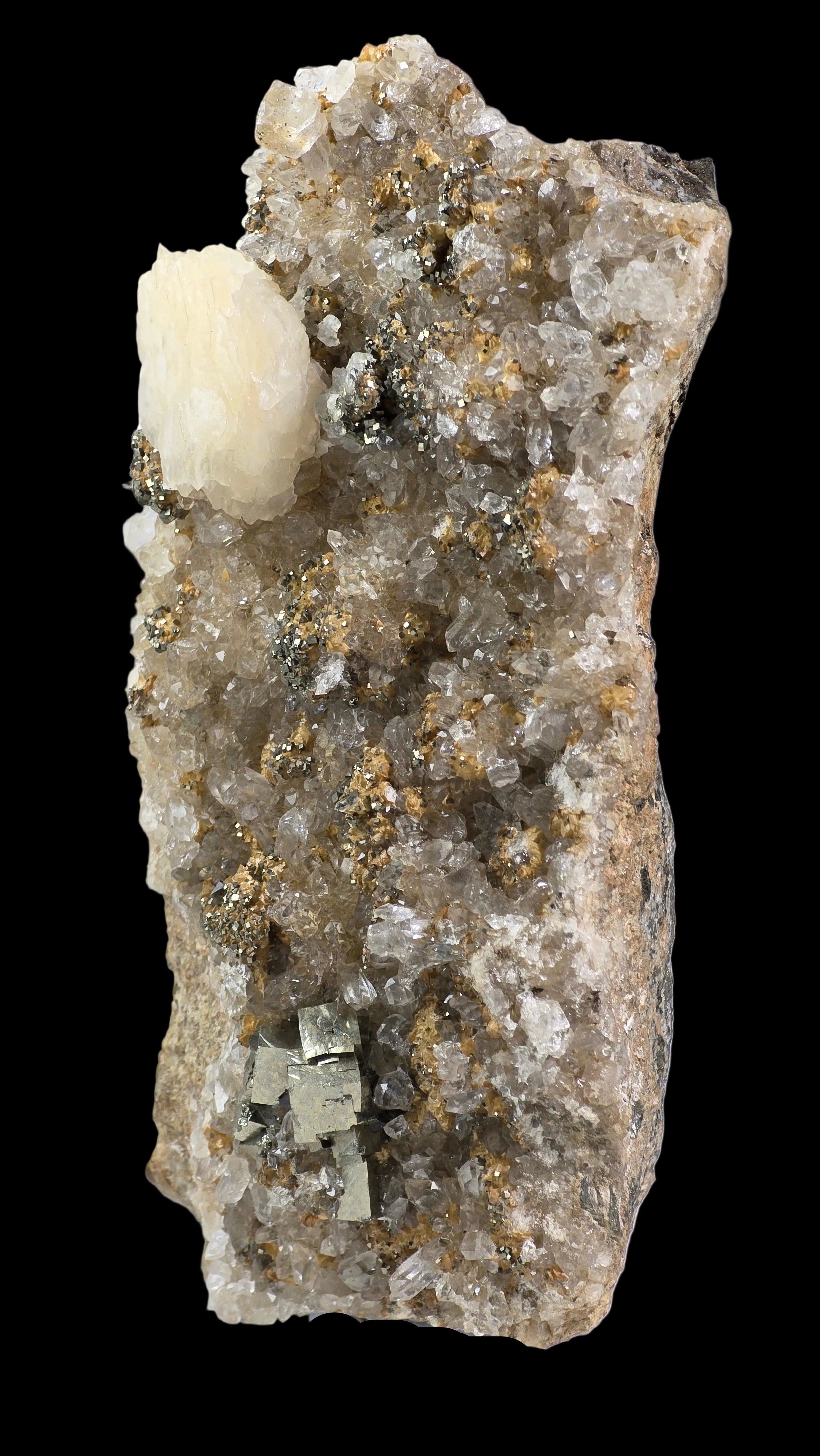 Calcite, pyrite et quartz, mine Cleveland, Luina, Tasmanie