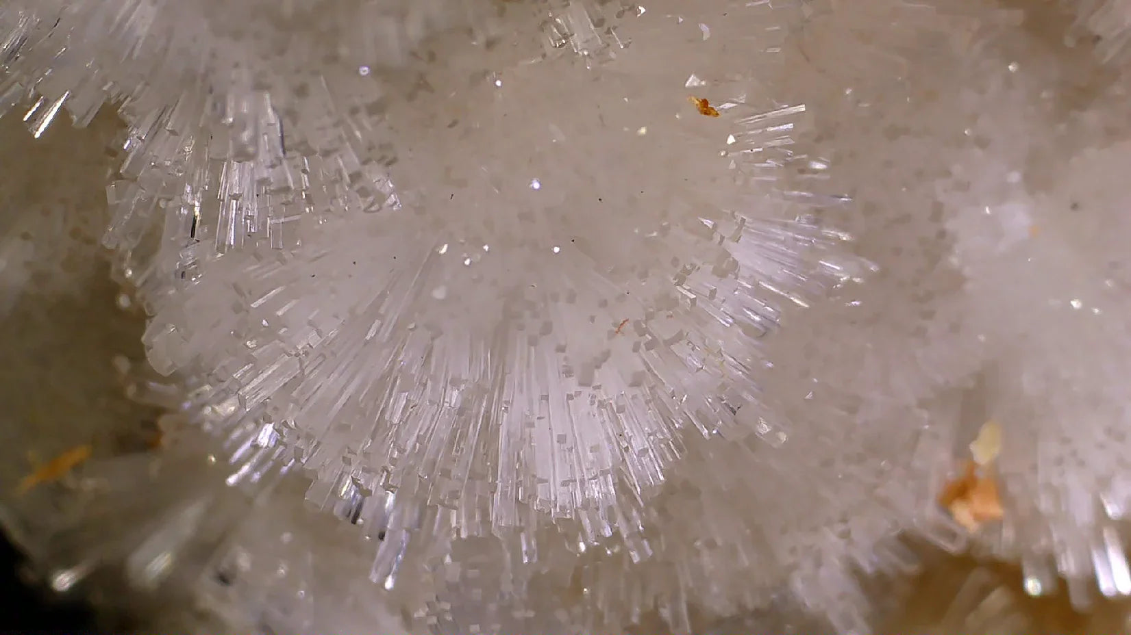 Clear quartz crystal cluster with radiating needles, natural mineral specimen