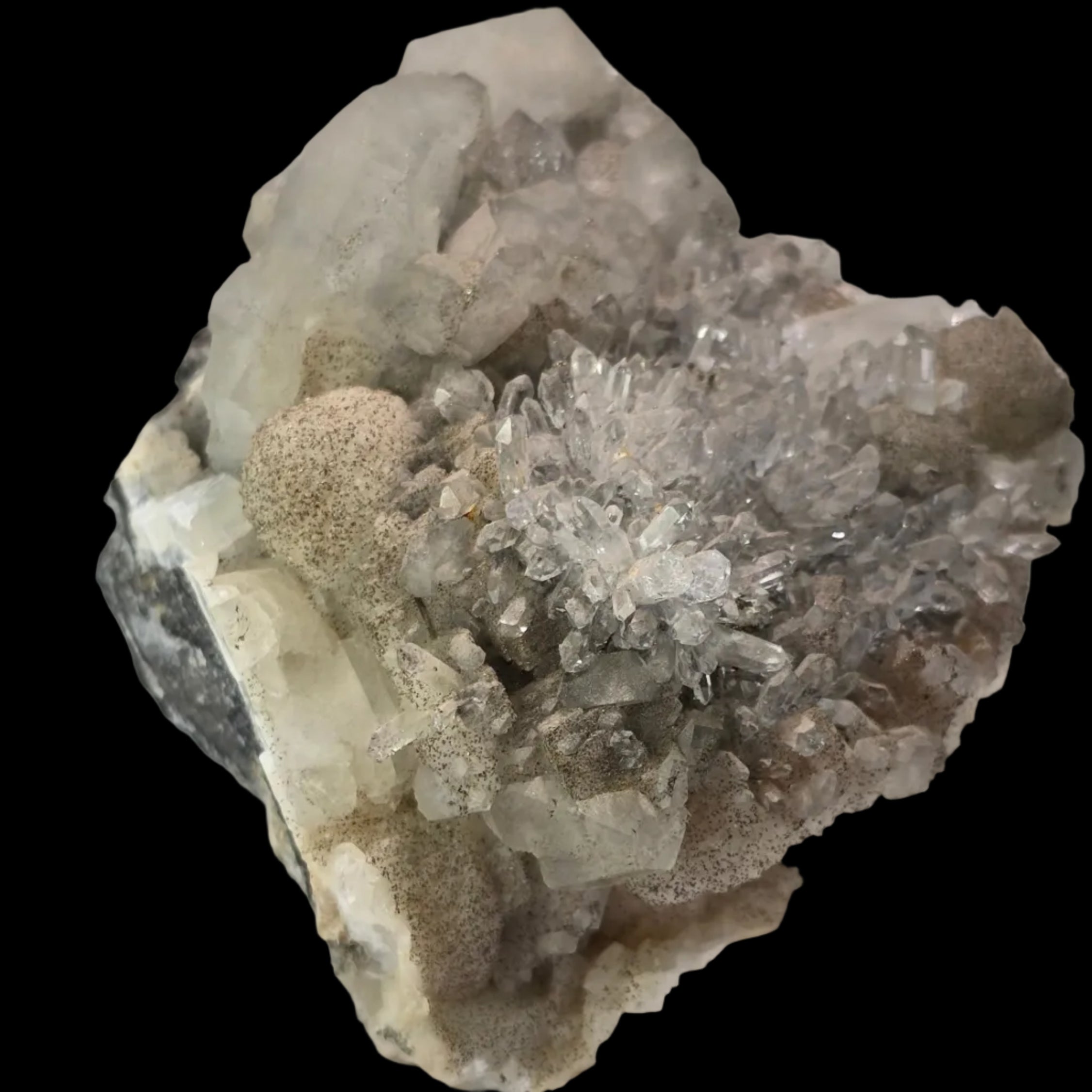 QUARTZ, CALCITE with MICROSCOPIC SIZED PYRITE Renison Bel Mine TASMANIA (small cabinet) (Copy)