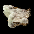 Calcite on matrix from Morocco, white feathery crystals with earthy base, mineral specimen for collectors