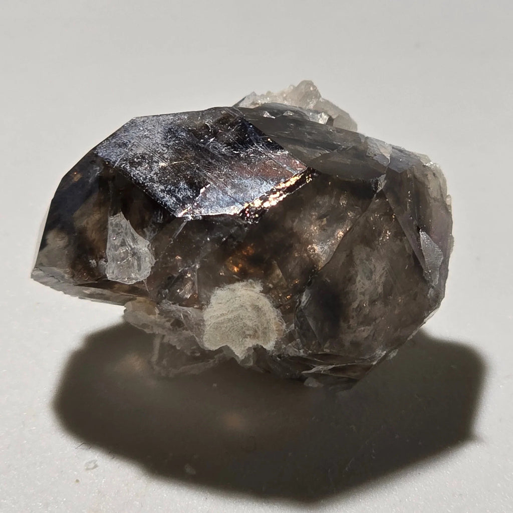 Sphalerite crystal specimen with metallic luster and quartz matrix, mineral collector's specimen