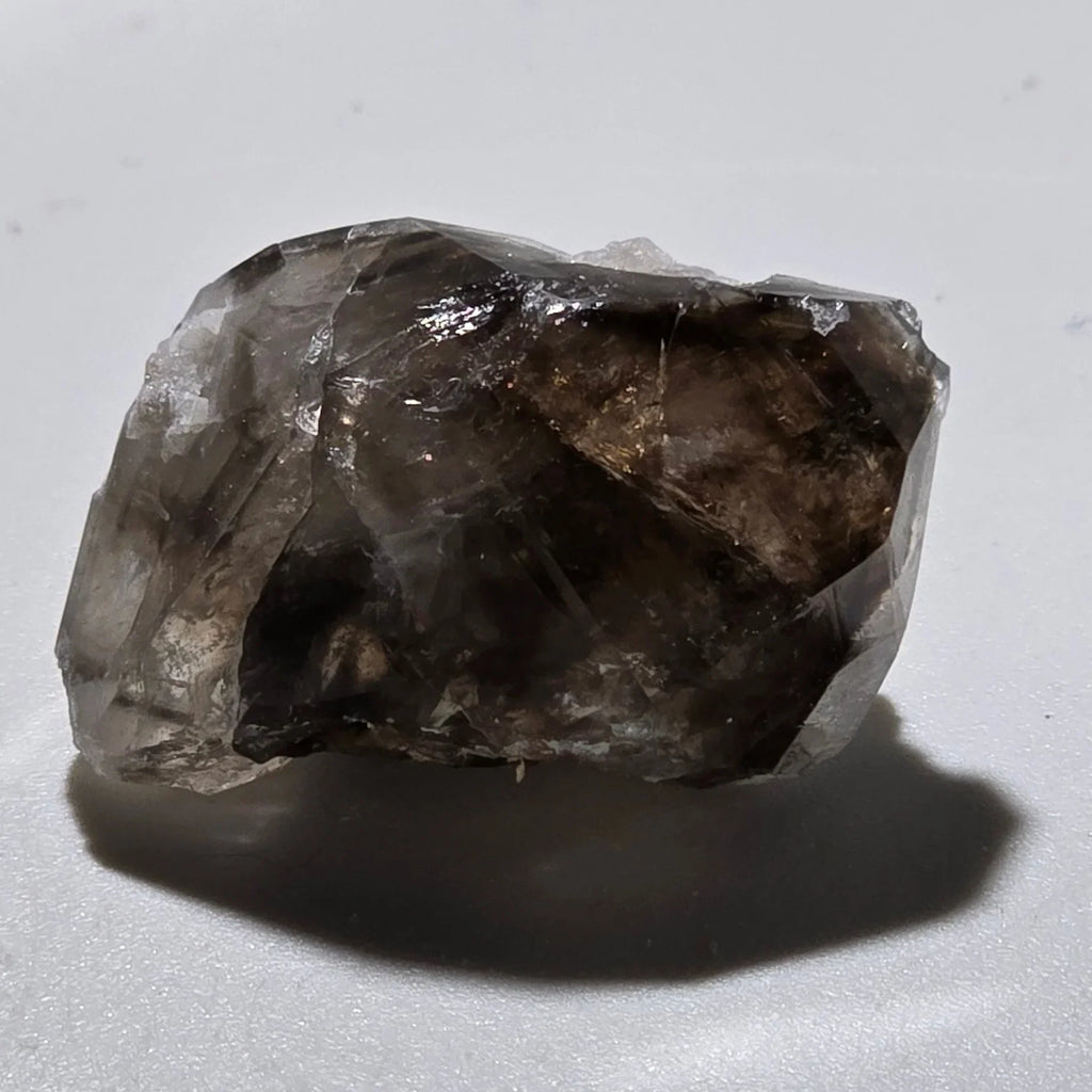 Smoky Quartz Crystal Specimen from Brazil, natural mineral with smoky brown tones and clear facets
