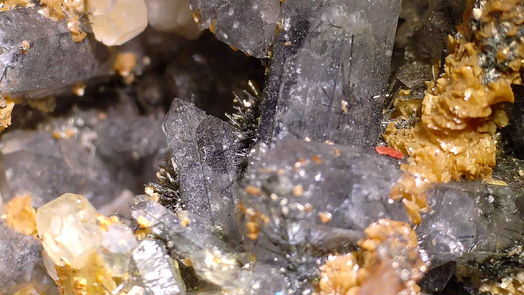 Fluorite crystals with golden sphalerite, classic mineral specimen from type locality