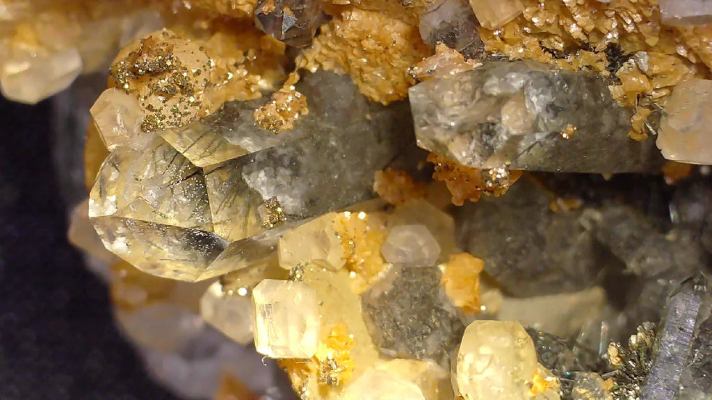 Quartz with Pyrite crystals, classic mineral specimen for collectors