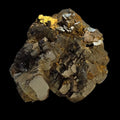 Pyrite crystal cluster with golden metallic luster on matrix, mineral specimen for collectors