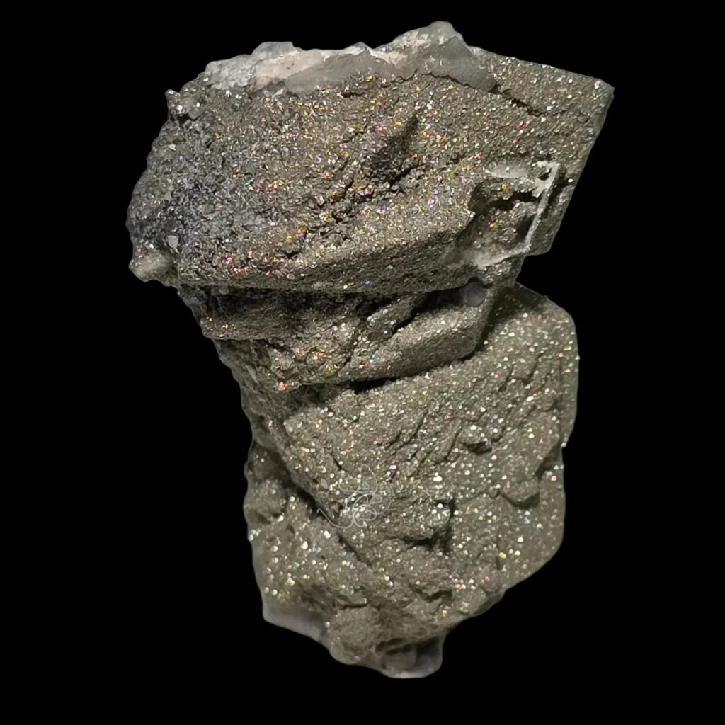 Pyrite on Quartz specimen from Spain, sparkling metallic crystals on matrix, mineral collector piece