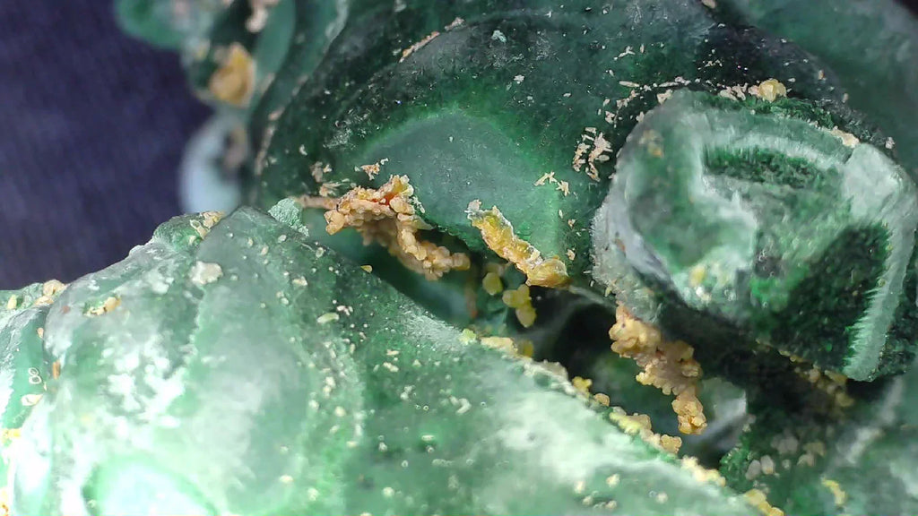 Malachite with Chrysocolla, Arizona - vibrant green botryoidal formations and yellow microcrystals