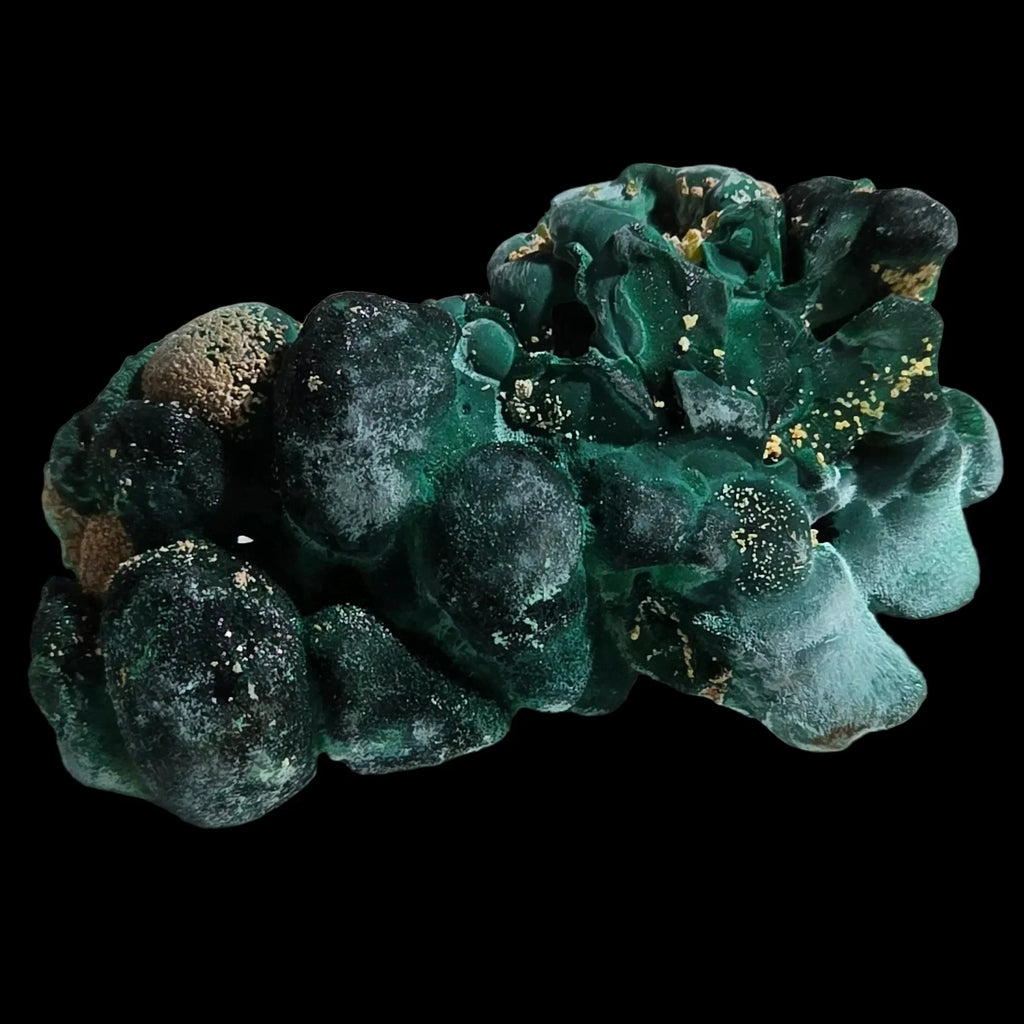 Malachite with Chrysocolla from Congo, vibrant green mineral specimen with botryoidal texture