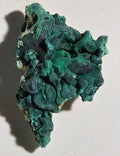 Malachite mineral specimen with vibrant green botryoidal formations, natural crystal texture