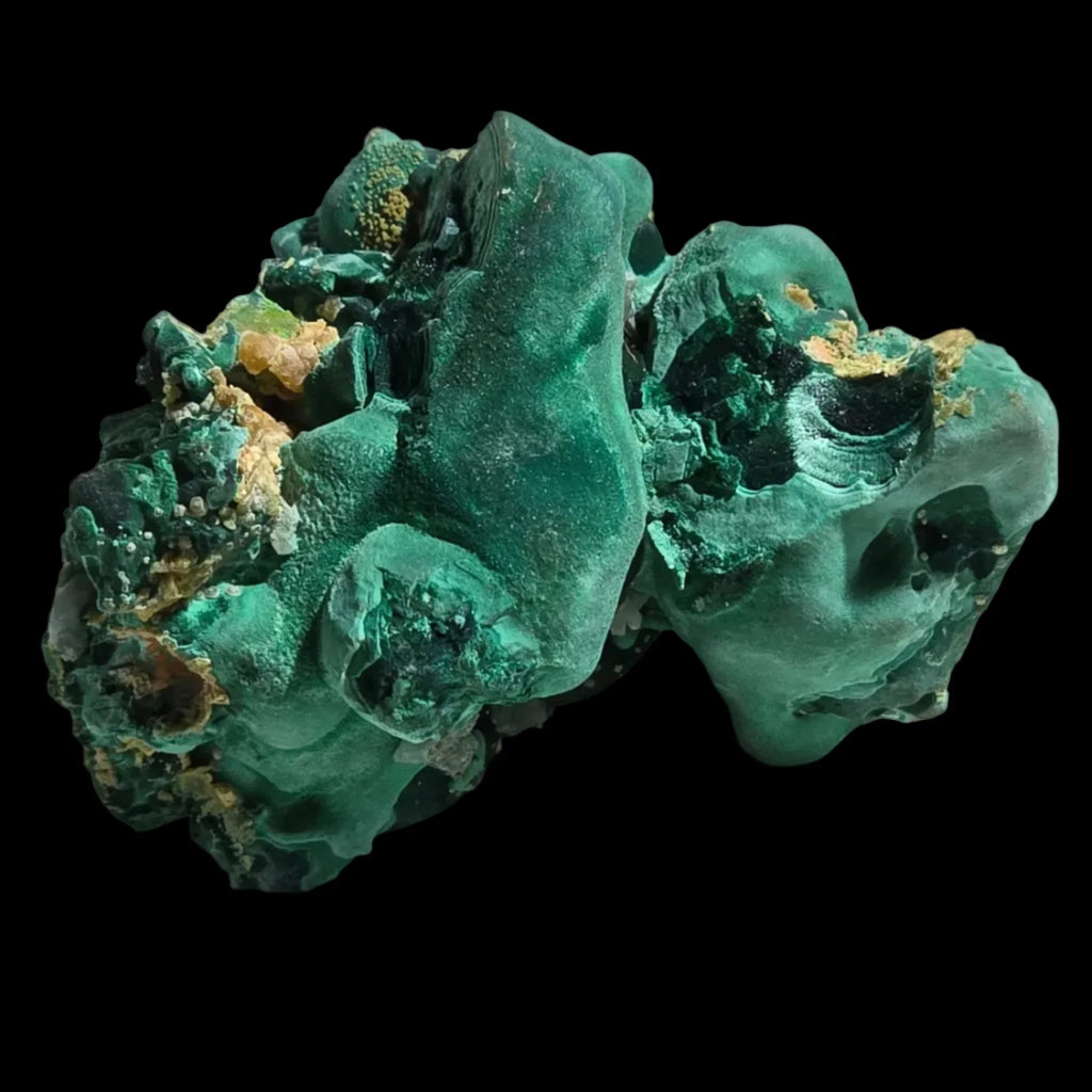 Malachite mineral specimen with vibrant green layers and earthy matrix, ideal for collectors