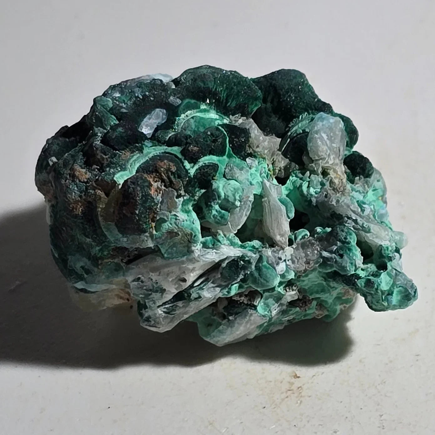 Malachite with Quartz specimen from Congo, vibrant green mineral cluster for collectors